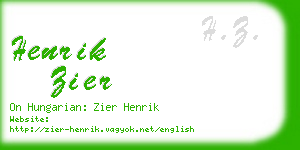 henrik zier business card